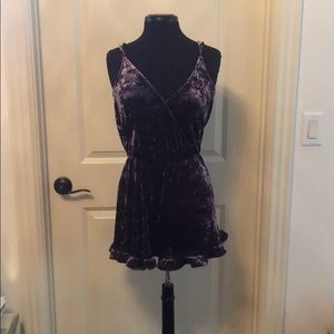 Purple Suede Romper